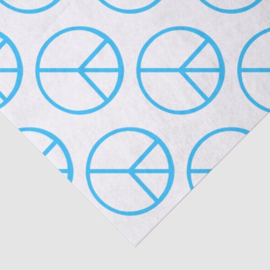 Papier Mousseline Peace Sign Blue Groovy Retro Fun (Détail)