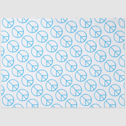 Papier Mousseline Peace Sign Blue Groovy Retro Fun (Recto)