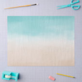 Papier Mousseline Peach Aqua Ombre  (Artisanat)