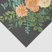Papier Mousseline Peach Dark Grey Mariage Rose Floral (Détail)