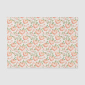 Papier Mousseline Peach Mint Pretty Heart Flowers Bridal Shower (Recto)
