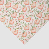 Papier Mousseline Peach Mint Pretty Heart Flowers Bridal Shower (Détail)