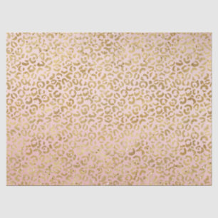Papier Mousseline Peach Pink Gold Glitz Sparkle Empreinte de léopard