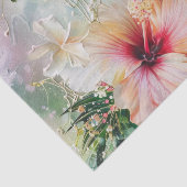 Papier Mousseline Peach rose Hibiscus tropical Anniversaire floral (Détail)