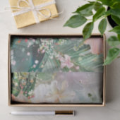 Papier Mousseline Peach rose Hibiscus tropical Anniversaire floral (Cadeau)