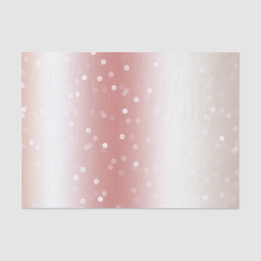 Papier Mousseline Peach Rose Ombre Gold Bokeh Dots Christmas (Recto)