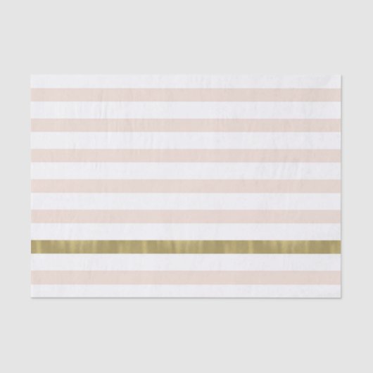 Papier Mousseline Peach White Gold Strips (Recto)