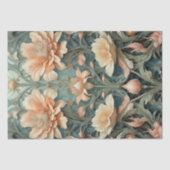 Papier Mousseline Peachy Aqua Elegance - Découpage - (Recto)