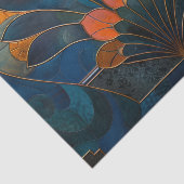 Papier Mousseline Peacock Art Déco Abstrait (Détail)