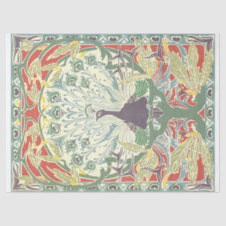Papier Mousseline Peacock Art Nouveau