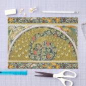 Papier Mousseline Peacock Art Nouveau Style rond design complexe (Artisanat)