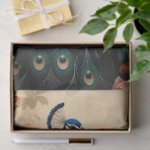 Papier Mousseline Peacock avec Pêche et Roses roses roses rose Décou (Cadeau)