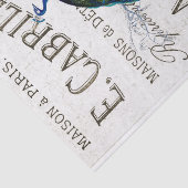 Papier Mousseline Peacock Bird Script français Ephemera Decoupage (Détail)