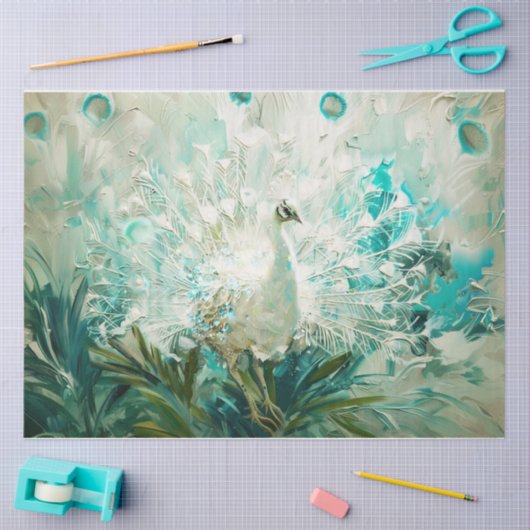 Papier Mousseline Peacock blanc (Artisanat)