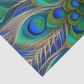 Papier Mousseline Peacock blanc bleu et vert Piebald (Détail)