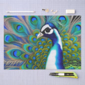 Papier Mousseline Peacock blanc bleu et vert Piebald (Artisanat)