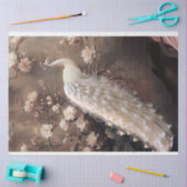 Papier Mousseline Peacock blanc éthérée, Moody Magnolia Floral (Artisanat)