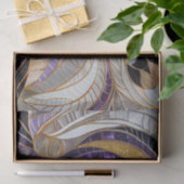 Papier Mousseline Peacock blanc Lavande d'or violet (Cadeau)