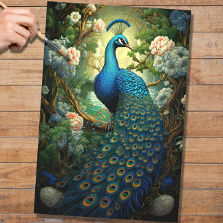 Papier Mousseline Peacock dans la tapisserie 1 Papier de découpage