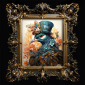 Papier Mousseline Peacock en tissu Casquette de style victorien Art