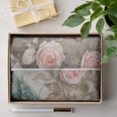 Papier Mousseline Peacock et Roses romantiques - Découpage - (Cadeau)