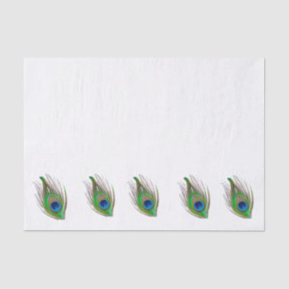 Papier Mousseline Peacock feather bordered tispaper