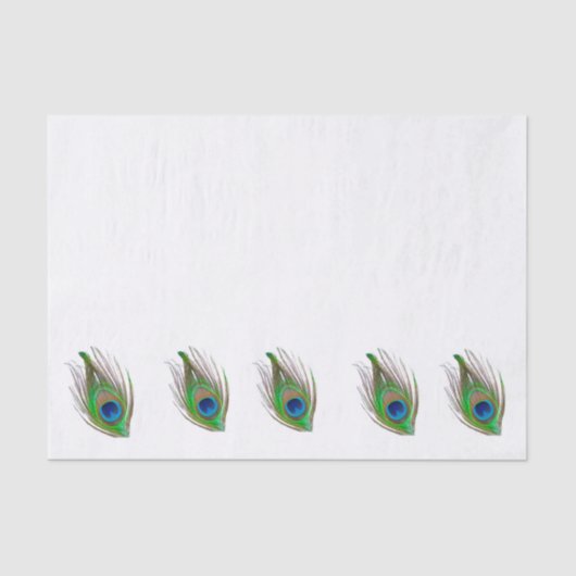 Papier Mousseline Peacock feather bordered tispaper (Recto)