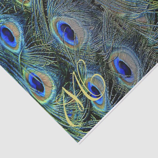 Papier Mousseline Peacock feather monogrammable (Détail)