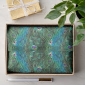 Papier Mousseline Peacock feathers, abstract - pattern in acrylic (Cadeau)