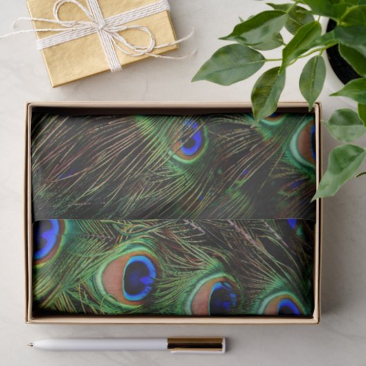 Papier Mousseline Peacock Feathers Decoupage Tissu Papier (Cadeau)