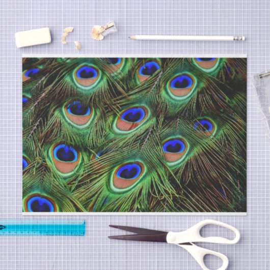 Papier Mousseline Peacock Feathers Decoupage Tissu Papier (Artisanat)