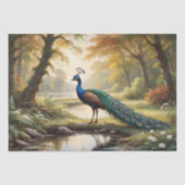 Papier Mousseline Peacock in Natural Splendor - Découpage - (Recto)