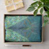 Papier Mousseline Peacock n Plumes Paire bleu foncé Découpage (Cadeau)