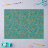 Papier Mousseline Peacock Paisley Pattern Teal (Artisanat)