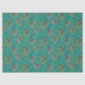 Papier Mousseline Peacock Paisley Pattern Teal (Recto)