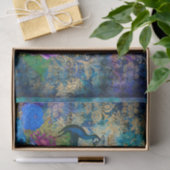 Papier Mousseline Peacock Peacocks Découpage Fleurs bleues et violet (Cadeau)