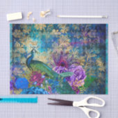 Papier Mousseline Peacock Peacocks Découpage Fleurs bleues et violet (Artisanat)