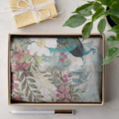 Papier Mousseline Peacock Peacocks Découpage Fleurs roses élégant (Cadeau)