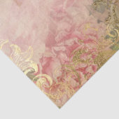 Papier Mousseline Peacock Peony Floral Blush Gold Decoupage (Détail)