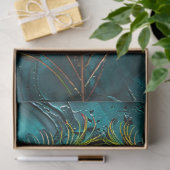 Papier Mousseline Peacock Plume Macro peinture à l'huile Découpage (Cadeau)