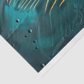 Papier Mousseline Peacock Plume Macro peinture à l'huile Découpage (Détail)