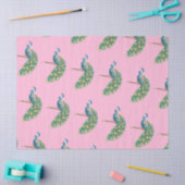 Papier Mousseline Peacock Series Design 3 papier Tissu rose (Artisanat)