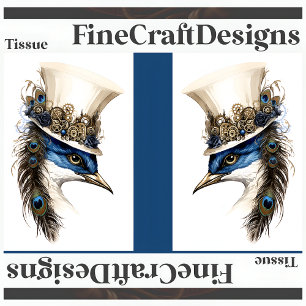 Papier Mousseline Peacock Steampunk Dans Une Découpage Casquette LR 