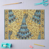 Papier Mousseline Peacocks Birds Rowan Trees Art Nouveau (Artisanat)