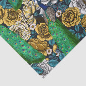 Papier Mousseline Peacocks dans le jardin rose 3 (Détail)