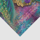 Papier Mousseline Peacocks Élégantes Plumes Parties scintillant Déco (Détail)
