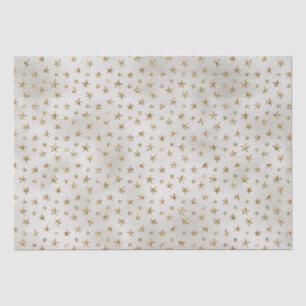 Papier Mousseline Pearl White Parties scintillant or Étoiles étincel