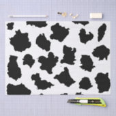 Papier Mousseline Peau de vache Motif noir et blanc (Artisanat)