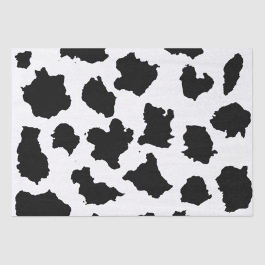 Papier Mousseline Peau de vache Motif noir et blanc (Recto)
