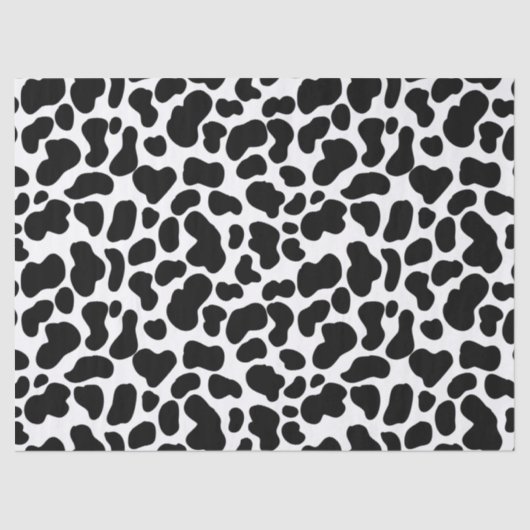 Papier Mousseline Peau de vache noire et blanche à motif (Recto)